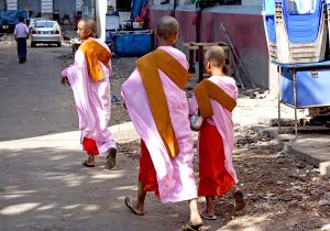  Young Nuns in Central Yangon